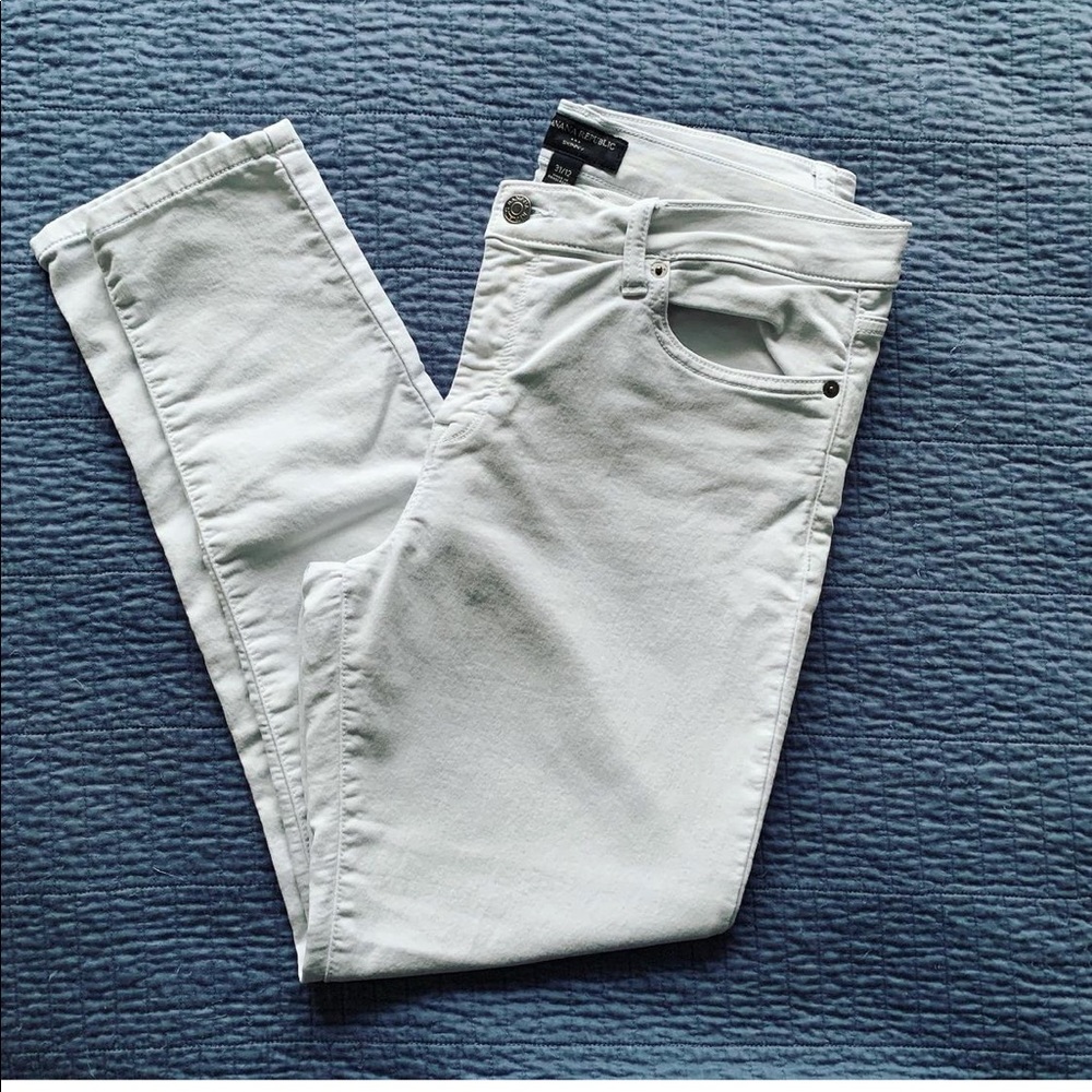 Banana Republic White Skinny Jean